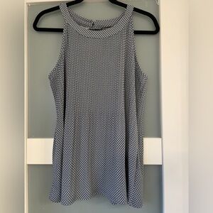 Adrianna Papell Blue-Gray Tank with White Dots